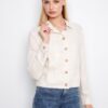 Foiled Linen Blend Jacket - Champagne