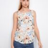 Printed Sleeveless Linen Blend Blouse - Aurelia