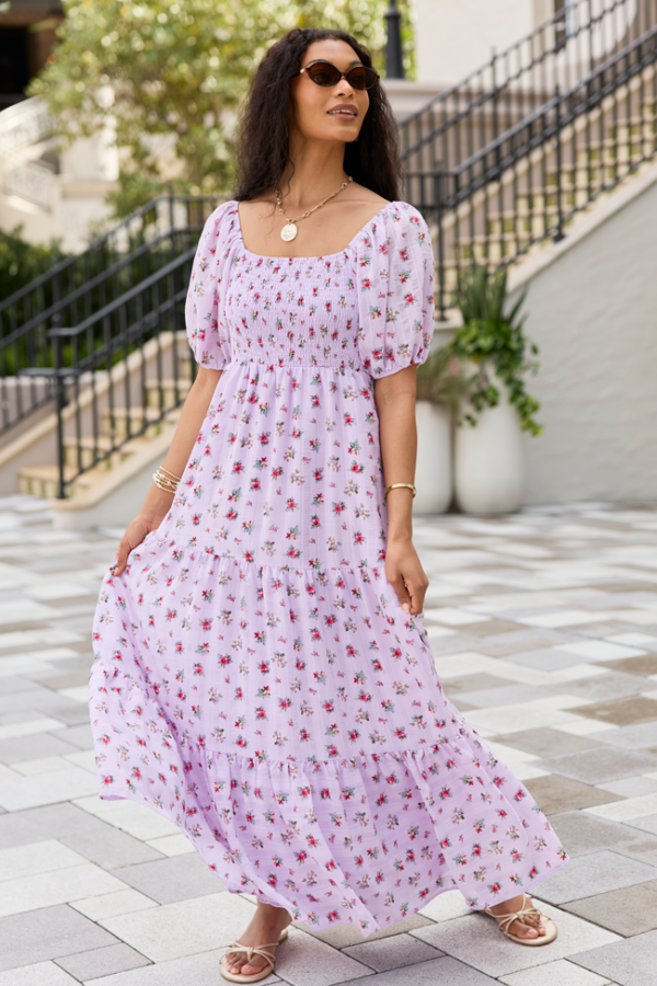 Aurora Lavender Smocked Top Maxi Dress SALE