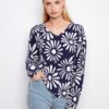Reversible Printed V-Neck Sweater - Nautic