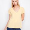 Organic Cotton Drop Shoulder V-Neck T-Shirt - Sunshine