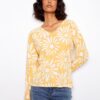 Reversible Printed V-Neck Sweater - Sunkiss