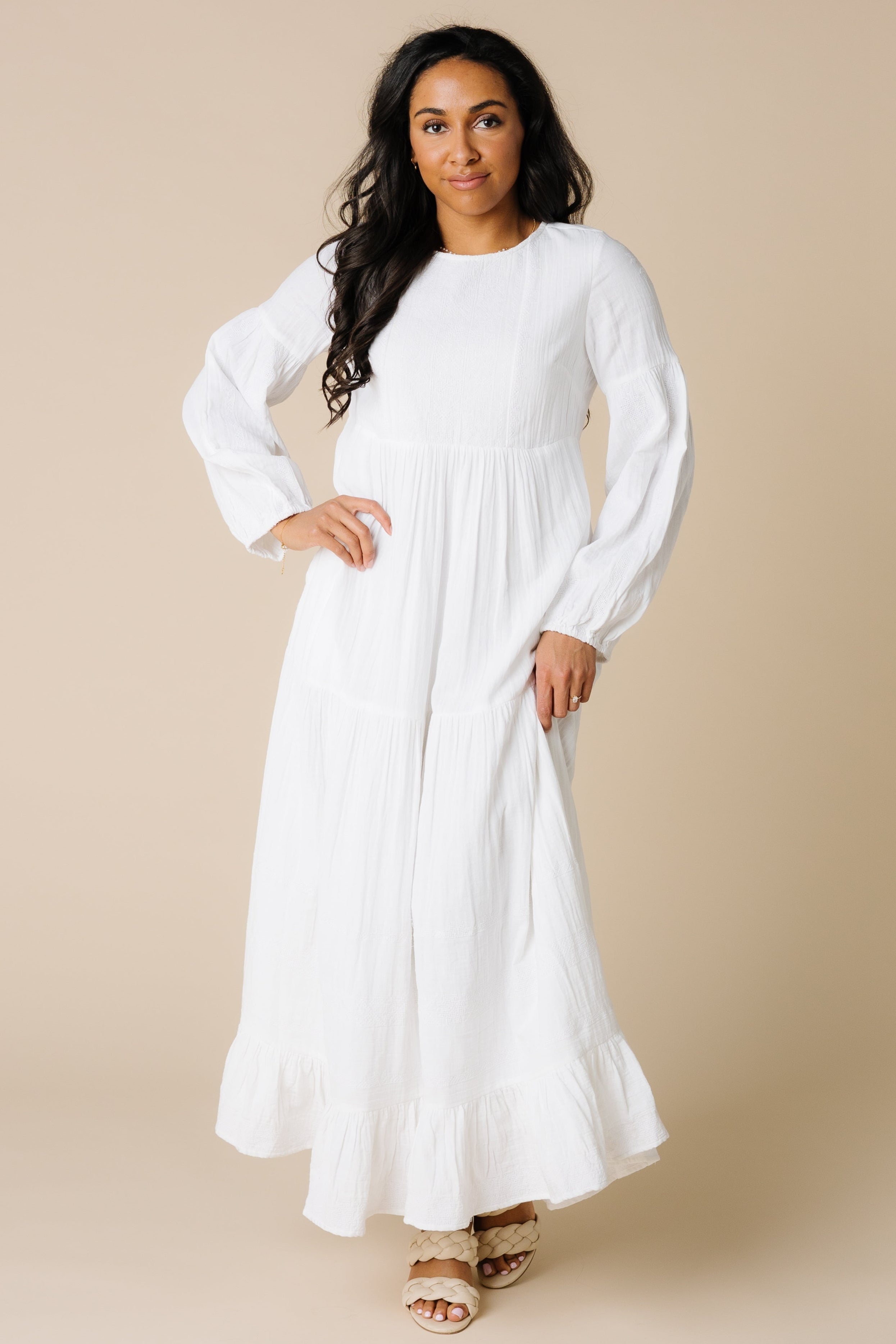 Citrus Miranda Embroidered White Dress