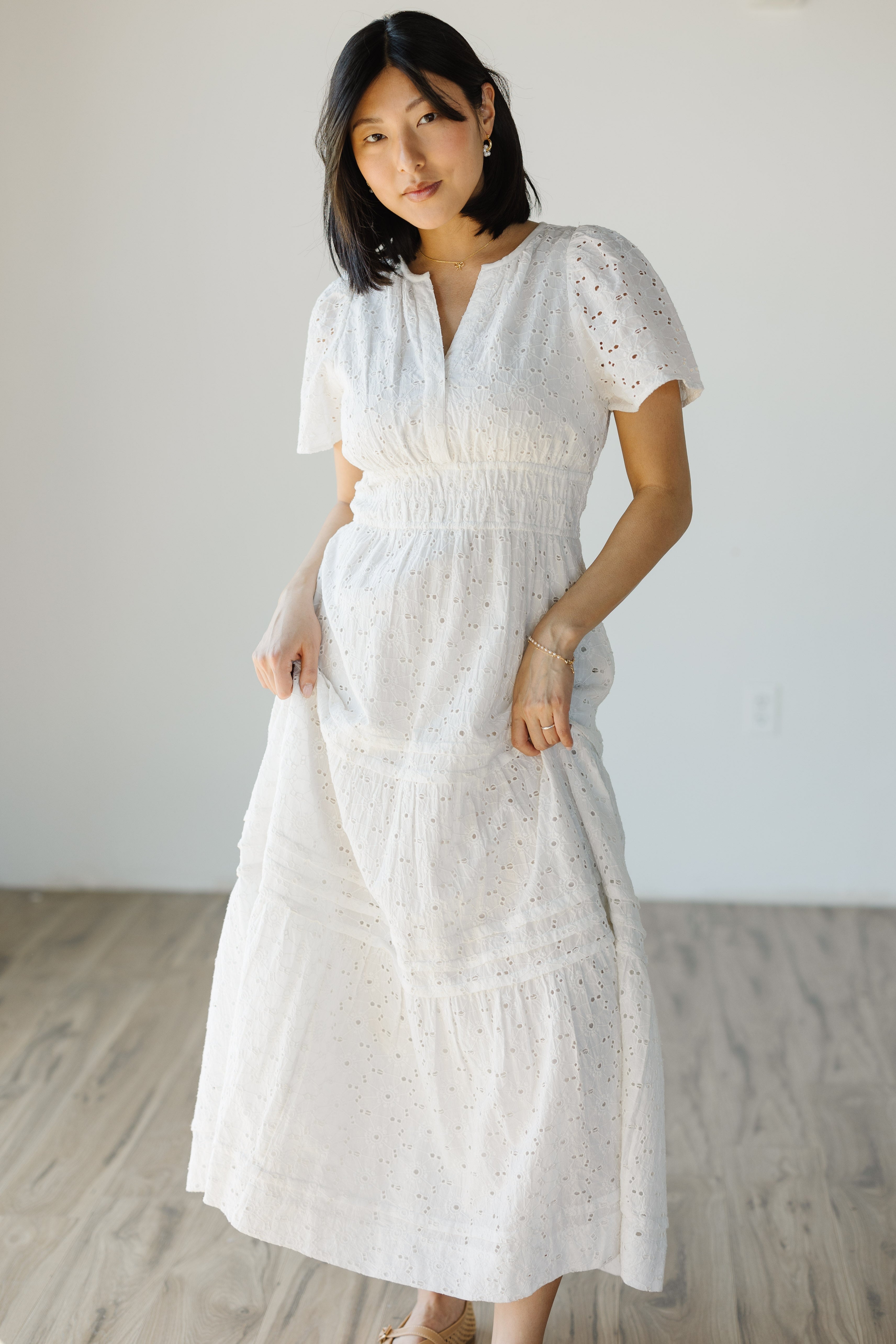 Citrus Eyelet Shae Dress