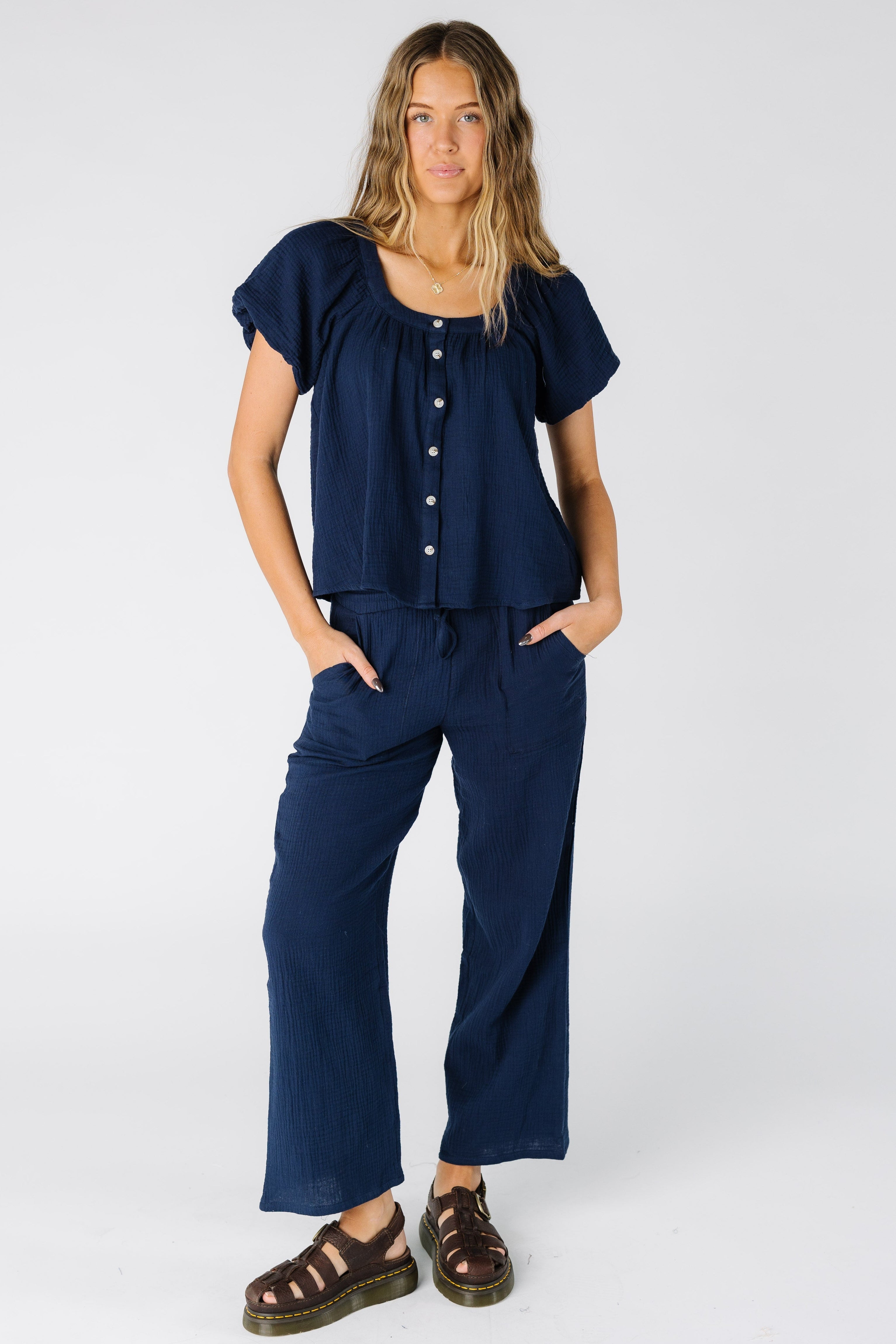 Brass & Roe The Gauze Drawstring Pant