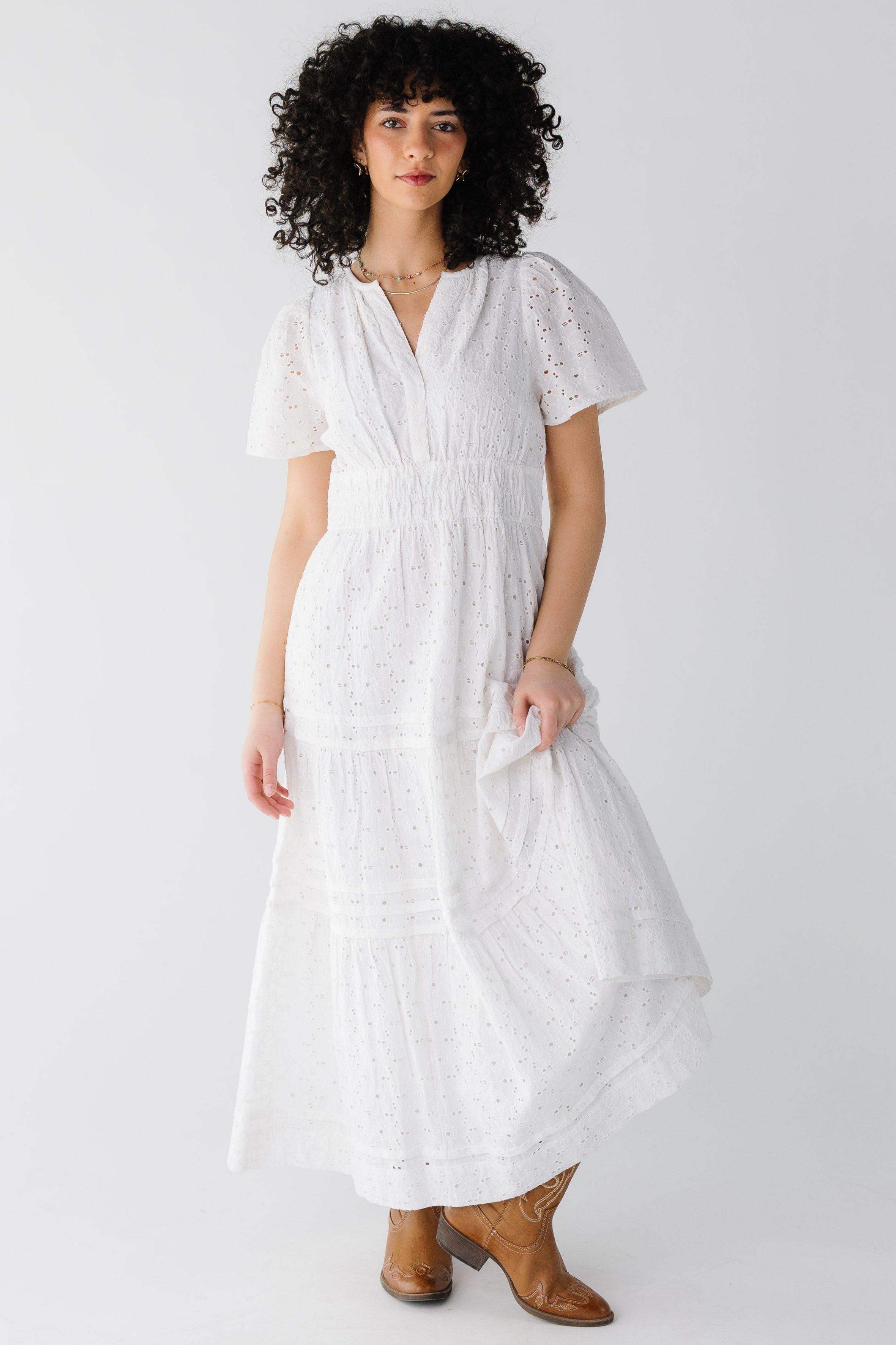 Citrus Eyelet Shae Dress