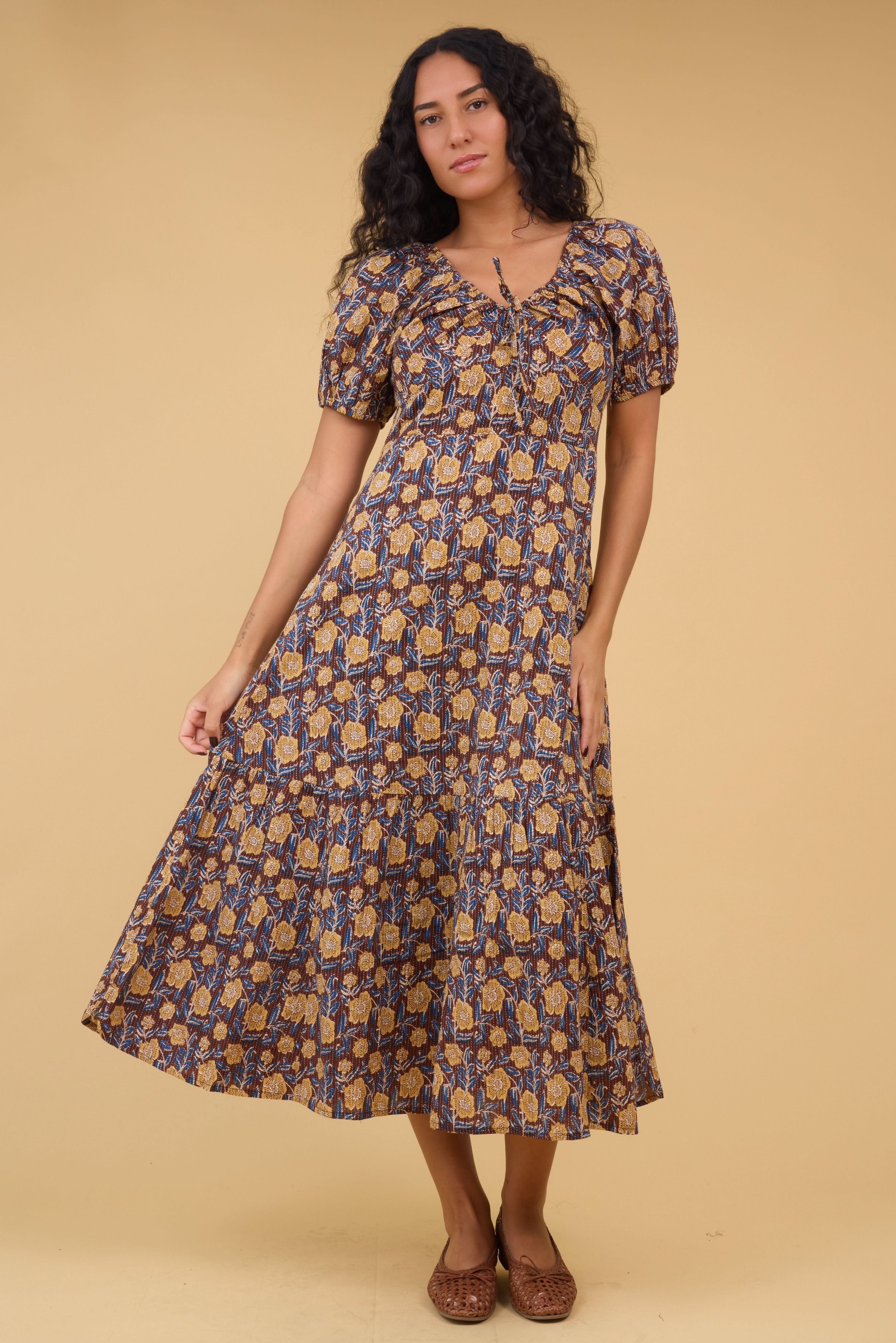 Citrus_Alba_Dress_in_brown_gold_floral_print_for_women_and_teen_girls.jpg Citrus Alba Dress