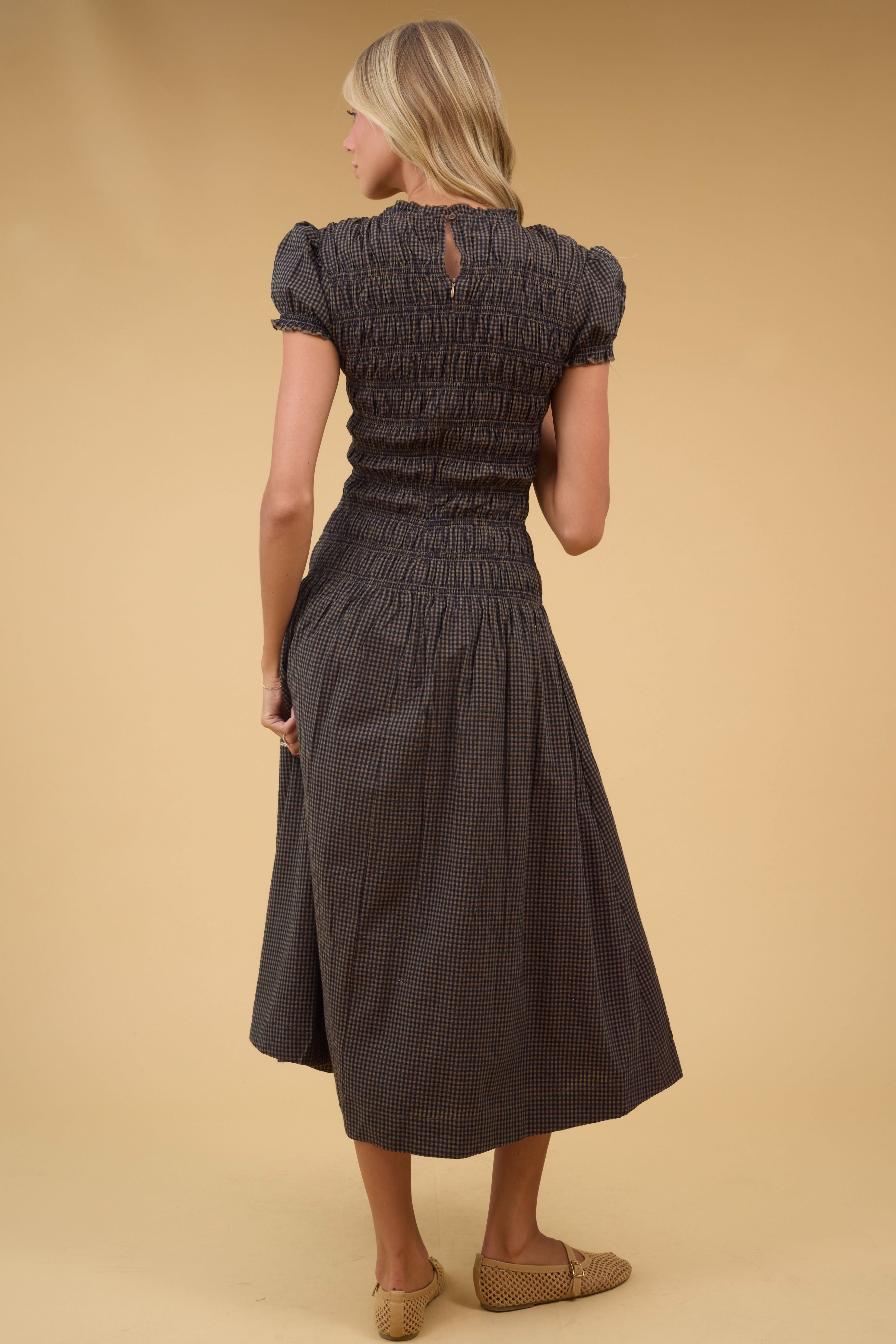 Brass & Roe Maci Smocked Maxi Dress
