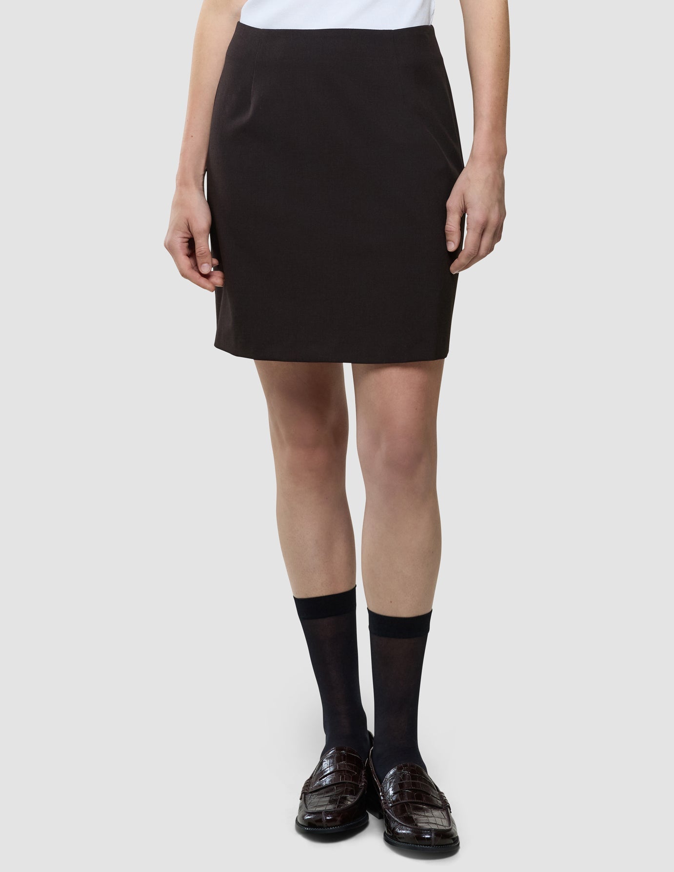 ease-shirt-skirt-mocha-melange-1.jpg Women Ease Short Skirt Mocha Melange